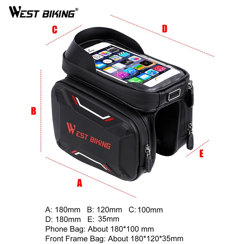 Waterproof Bike Phone Holder Bag – EVA Hard Shell Frame Storage with Touchscreen Window