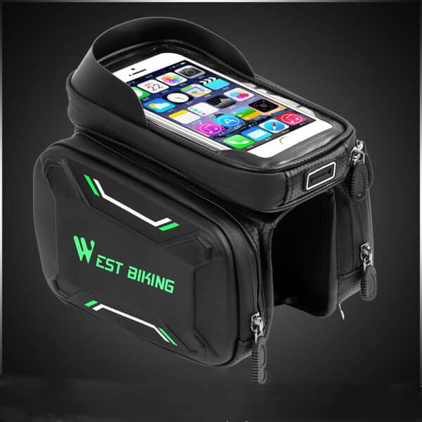 Waterproof Bike Phone Holder Bag – EVA Hard Shell Frame Storage with Touchscreen Window - Image 6