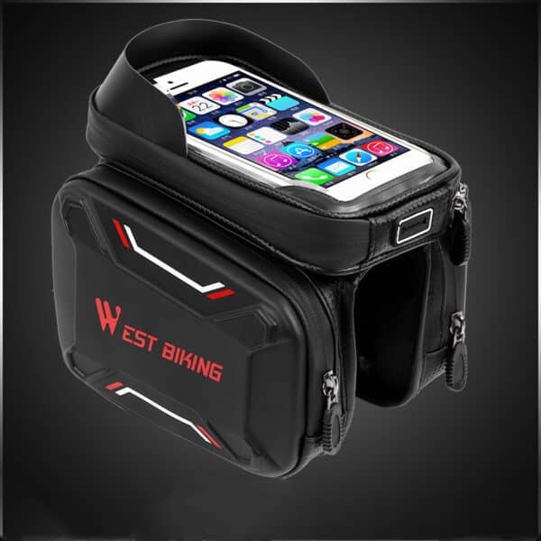 Waterproof Bike Phone Holder Bag – EVA Hard Shell Frame Storage with Touchscreen Window - Image 3