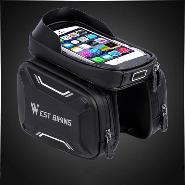 Waterproof Bike Phone Holder Bag – EVA Hard Shell Frame Storage with Touchscreen Window - Image 8